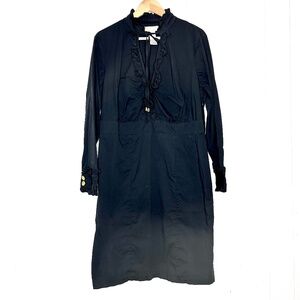 Baby Phat Dress Black, Long Sleeve Ruffle Collar Gold Accents, Women’s Size 16